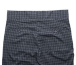 Men's Gurkha Pants Gray Plaid Check Wool Stretch Slim High Waist Flat Front Dress Trousers 36