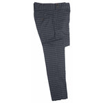 Men's Gurkha Pants Gray Plaid Check Wool Stretch Slim High Waist Flat Front Dress Trousers 36
