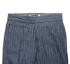 Men's Gurkha Pants Blue White Striped Cotton Slim High Waist Flat Front Dress Trousers 36