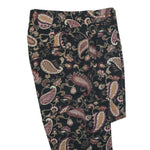 Men's Gurkha Pants Multicolor Paisley Floral Cotton Slim High Waist Flat Front Dress Trousers 34