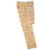 Men's Gurkha Pants Yellow Pink Floral Slim High Waist Flat Front Dress Trousers 34