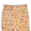 Men's Gurkha Pants Yellow Pink Floral Slim High Waist Flat Front Dress Trousers 34