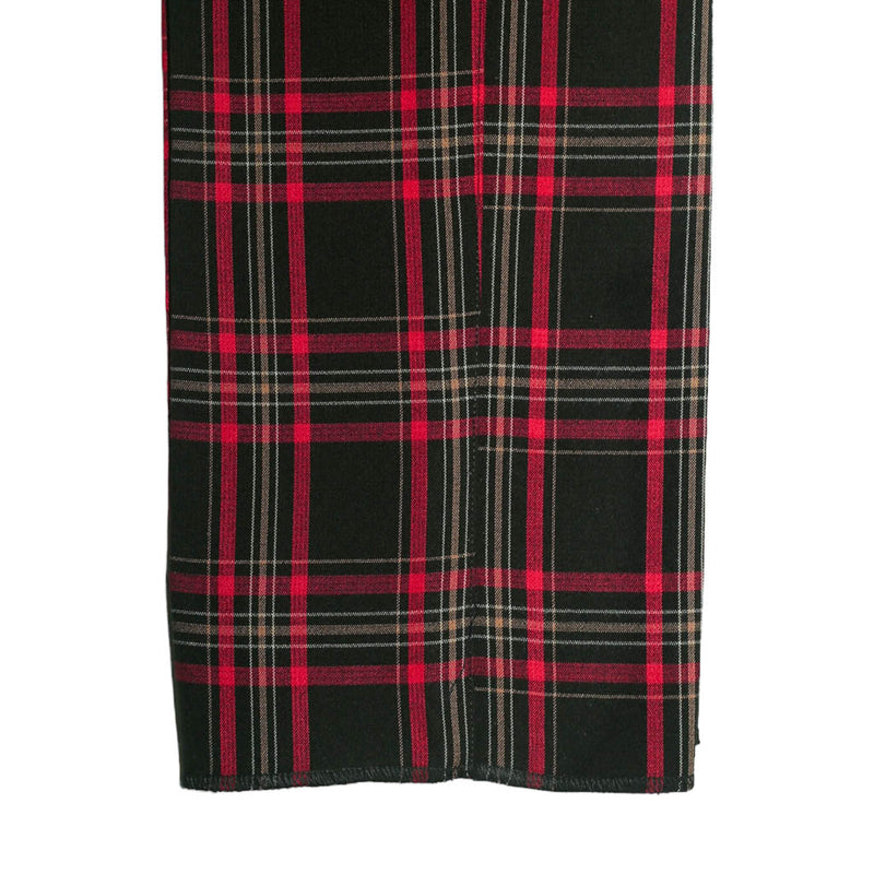 Men's Gurkha Pants Black Red Beige Plaid Check Wool Slim High Waist Flat Front Dress Trousers 32