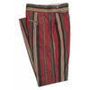 Men's Gurkha Pants Red Black Beige Striped Corduroy Slim High Waist Flat Front Dress Trousers 34