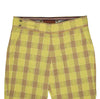 Men's Gurkha Pants Yellow Orange Plaid Check Cotton Slim High Waist Flat Front Dress Trousers 34