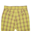 Men's Gurkha Pants Yellow Orange Plaid Check Cotton Slim High Waist Flat Front Dress Trousers 34