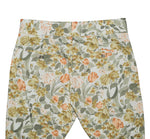 Men's Gurkha Pants Beige Green Orange Floral Cotton Slim Straight High Waist Flat Front Dress Trousers 34