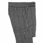 Men's Gurkha Pants Black White Plaid Check Cotton Slim High Waist Flat Front Dress Trousers 34
