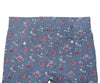 Men's Gurkha Pants Blue Pink Floral Cotton Slim High Waist Flat Front Dress Trousers 36