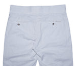 Mens Gurkha Pants Blue White Striped Seersucker Slim High Waist Flat Front 34