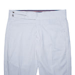 Mens Gurkha Pants Blue White Striped Seersucker Slim High Waist Flat Front 34