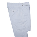 Mens Gurkha Pants Blue White Striped Seersucker Slim High Waist Flat Front 34