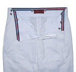 Mens Gurkha Pants Blue White Striped Seersucker Slim High Waist Flat Front 34
