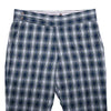 Mens Gurkha Pants Blue White Green Tartan Plaid Slim High Waist Flat Front 34