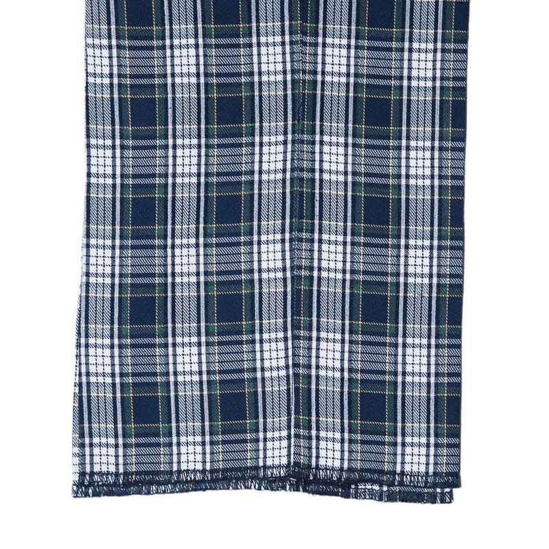 Mens Gurkha Pants Blue White Green Tartan Plaid Slim High Waist Flat Front 34