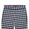Mens Gurkha Pants Blue Beige Check Plaid Slim Straight High Waist Flat Front 34
