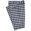 Mens Gurkha Pants Blue Beige Check Plaid Slim Straight High Waist Flat Front 34