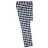Mens Gurkha Pants Blue Beige Check Plaid Slim Straight High Waist Flat Front 34