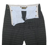 Mens Gurkha Pants Gray Blue Striped Slim High Waist Flat Front Dress Trousers 34