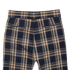 Mens Gurkha Pants Beige Navy Blue Plaid Check Wool Slim High Waist Flat Front 34