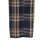 Mens Gurkha Pants Beige Navy Blue Plaid Check Wool Slim High Waist Flat Front 34