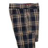 Mens Gurkha Pants Beige Navy Blue Plaid Check Wool Slim High Waist Flat Front 34