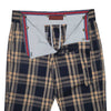 Mens Gurkha Pants Beige Navy Blue Plaid Check Wool Slim High Waist Flat Front 34
