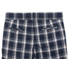 Men's Gurkha Pants Blue White Plaid Wool Slim High Waist Flat Front Dress Trousers 36