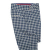Mens Gurkha Pants Blue Check Plaid Slim High Waist Flat Front Dress Trousers 34
