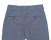 Mens Gurkha Pants Blue White Striped Cotton Slim High Waist Dress Trousers 32