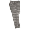 Men's Gurkha Pants Gray White Floral Slim High Waist Flat Front Dress Trousers 36