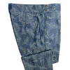 Men's Gurkha Pants Blue Green Floral Slim High Waist Flat Front Dress Trousers 36