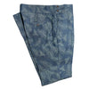 Men's Gurkha Pants Blue Green Floral Slim High Waist Flat Front Dress Trousers 36