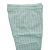 Men's Gurkha Pants Green White Striped Slim High Waist Flat Front Dress Trousers 36
