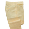 Men's Gurkha Pants Yellow White Striped Slim High Waist Flat Front Dress Trousers 36