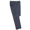 Men's Gurkha Pants Blue White Check Wool Slim High Waist Flat Front Dress Trousers 36