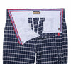 Men's Gurkha Pants Blue White Check Wool Slim High Waist Flat Front Dress Trousers 36