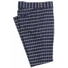 Men's Gurkha Pants Blue White Check Wool Slim High Waist Flat Front Dress Trousers 36