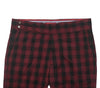 Men's Gurkha Pants Red Black Plaid Wool Slim High Waist Flat Front Dress Trousers 38