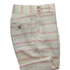 Men's Gurkha Pants Beige Pink Striped Slim High Waist Flat Front Dress Trousers 36