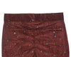 Men's Gurkha Pants Red Geometric Velvet Slim High Waist Flat Front Dress Trousers 36