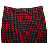 Men's Gurkha Pants Red Black Check Plaid Slim High Waist Flat Front Dress Trousers 38