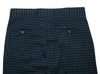 Men's Gurkha Pants Blue Green Geometric Wool High Waist Flat Front Dress Trousers 38