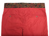 Men's Gurkha Pants Red Black Floral Slim High Waist Flat Front Dress Trousers 38