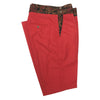 Men's Gurkha Pants Red Black Floral Slim High Waist Flat Front Dress Trousers 38