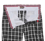 Men's Gurkha Pants Black White Plaid Wool Slim High Waist Flat Front Dress Trousers 36