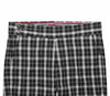 Men's Gurkha Pants Black White Plaid Wool Slim High Waist Flat Front Dress Trousers 36