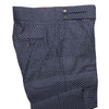 Men's Gurkha Pants Blue Dots Cotton Slim High Waist Flat Front Dress Trousers 36