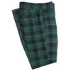 Men's Gurkha Pants Green Black White Plaid Check Slim High Waist Flat Front Dress Trousers 36