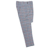 Men's Gurkha Pants Blue Orange Plaid Stretch Slim High Waist Flat Front Dress Trousers